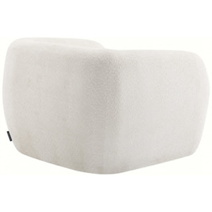 Fauteuil tissu bouclette "Washington" - Blanc
