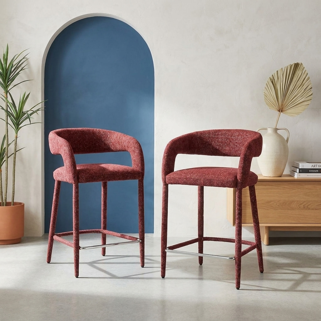 Tabouret de bar contemporain tissu (lot de 2) ALESSIA