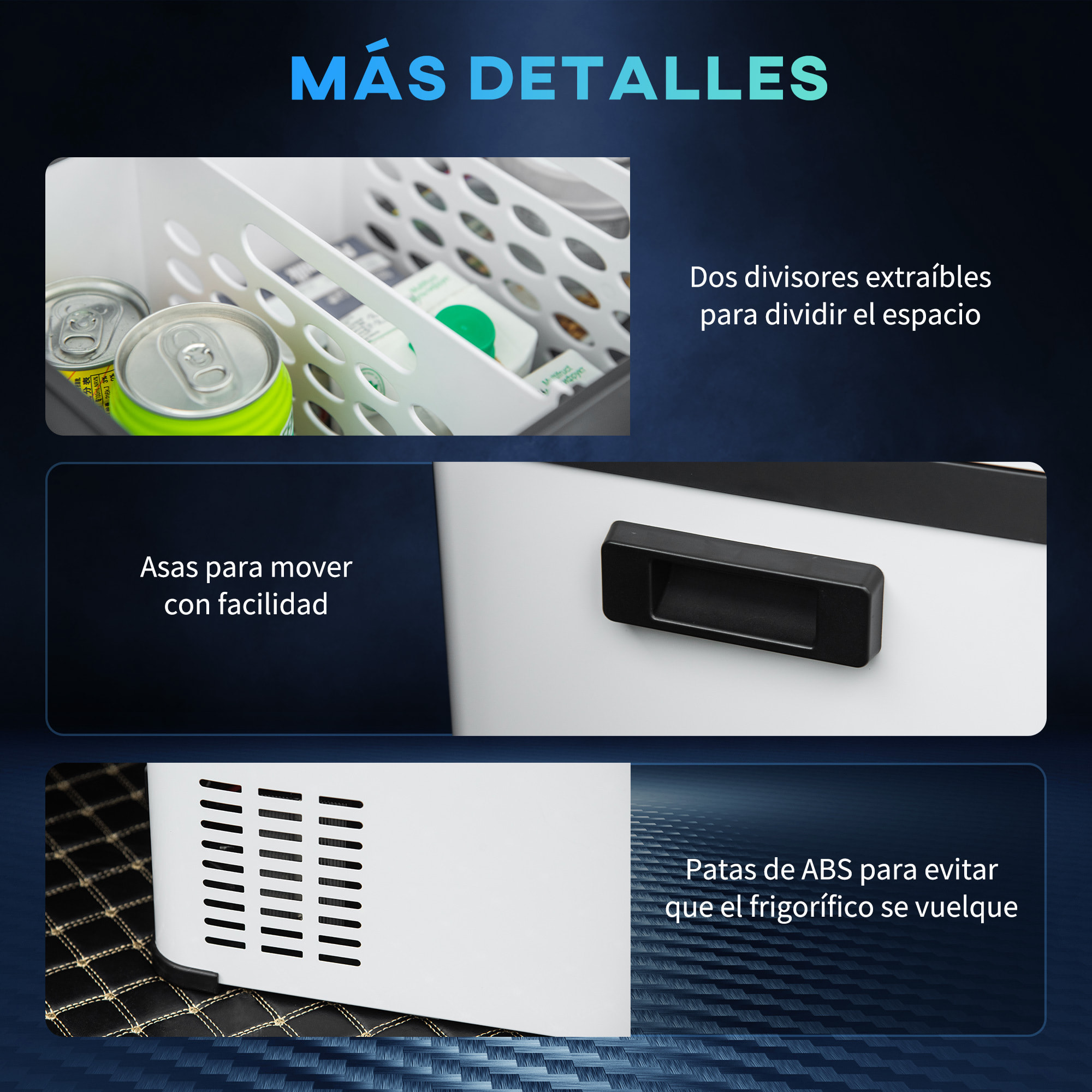 Nevera Portátil Compresor 30L Refrigerador de Coche CC 12V/24V y CA 110-240V hasta -22 ℃ con Pantalla Táctil y Asas para Barco Camión 61x32x40 cm Blanco