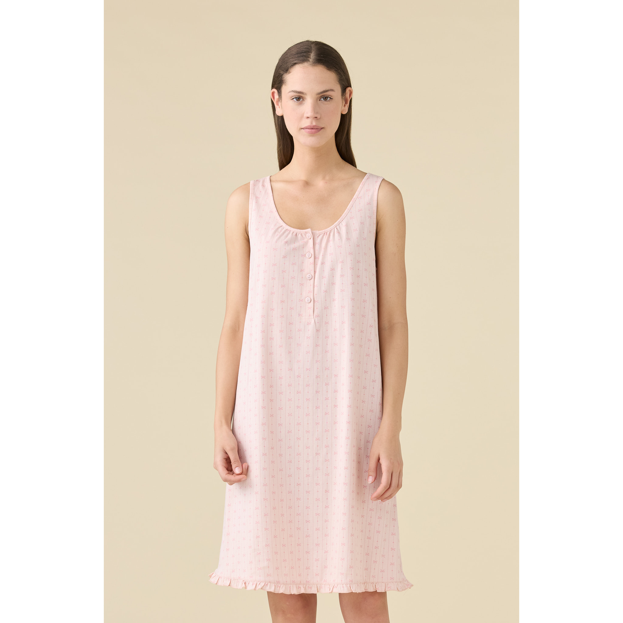 Camicia da notte donna estiva in cotone articolo romantic. Noidinotte