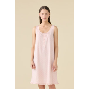 Camicia da notte donna estiva in cotone articolo romantic. Noidinotte