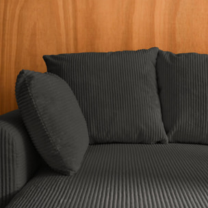 Canapé d'angle convertible réversible 3 places velours côtelé  ALMO