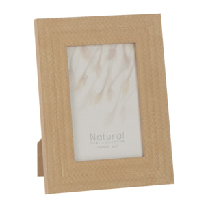 J-Line cadre photo Tissé - bois - beige foncé - 4 pièces