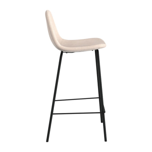 Lot de 2 chaises pour îlot central en tissu beige 65,5 cm - Henrik