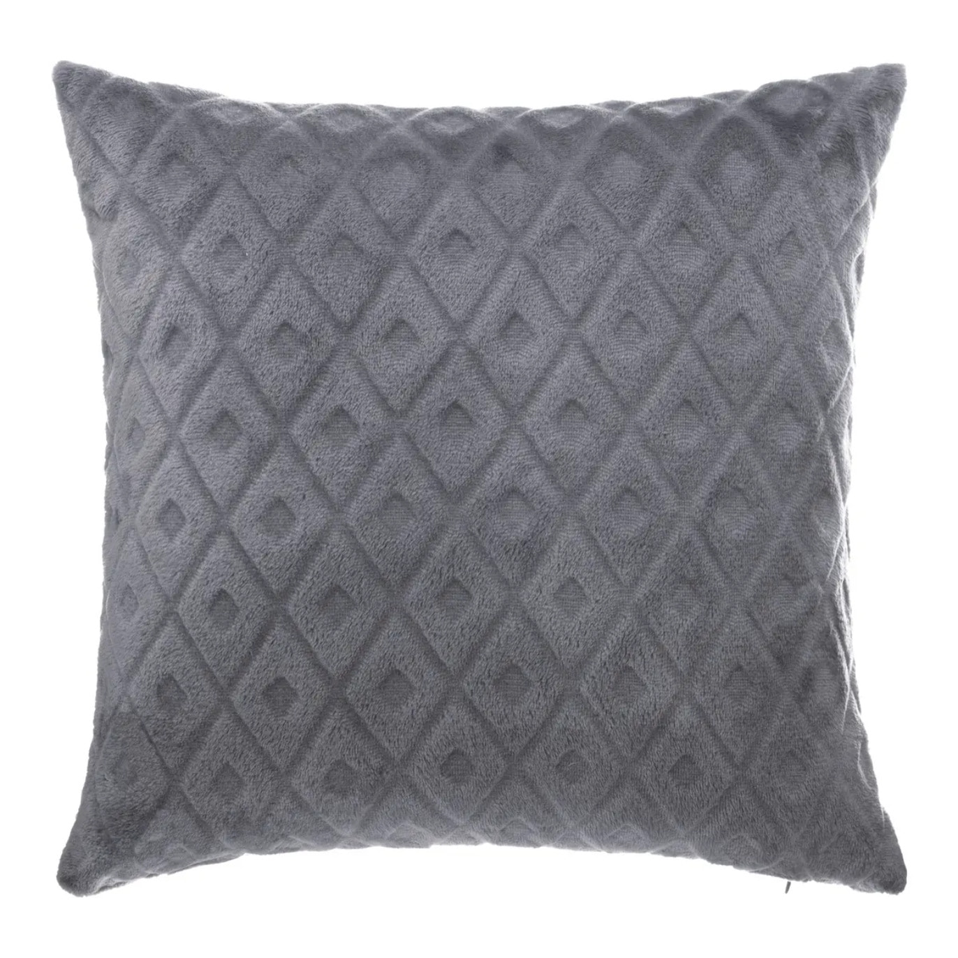 Coussin losanges flanelle gris ardoise 40x40cm