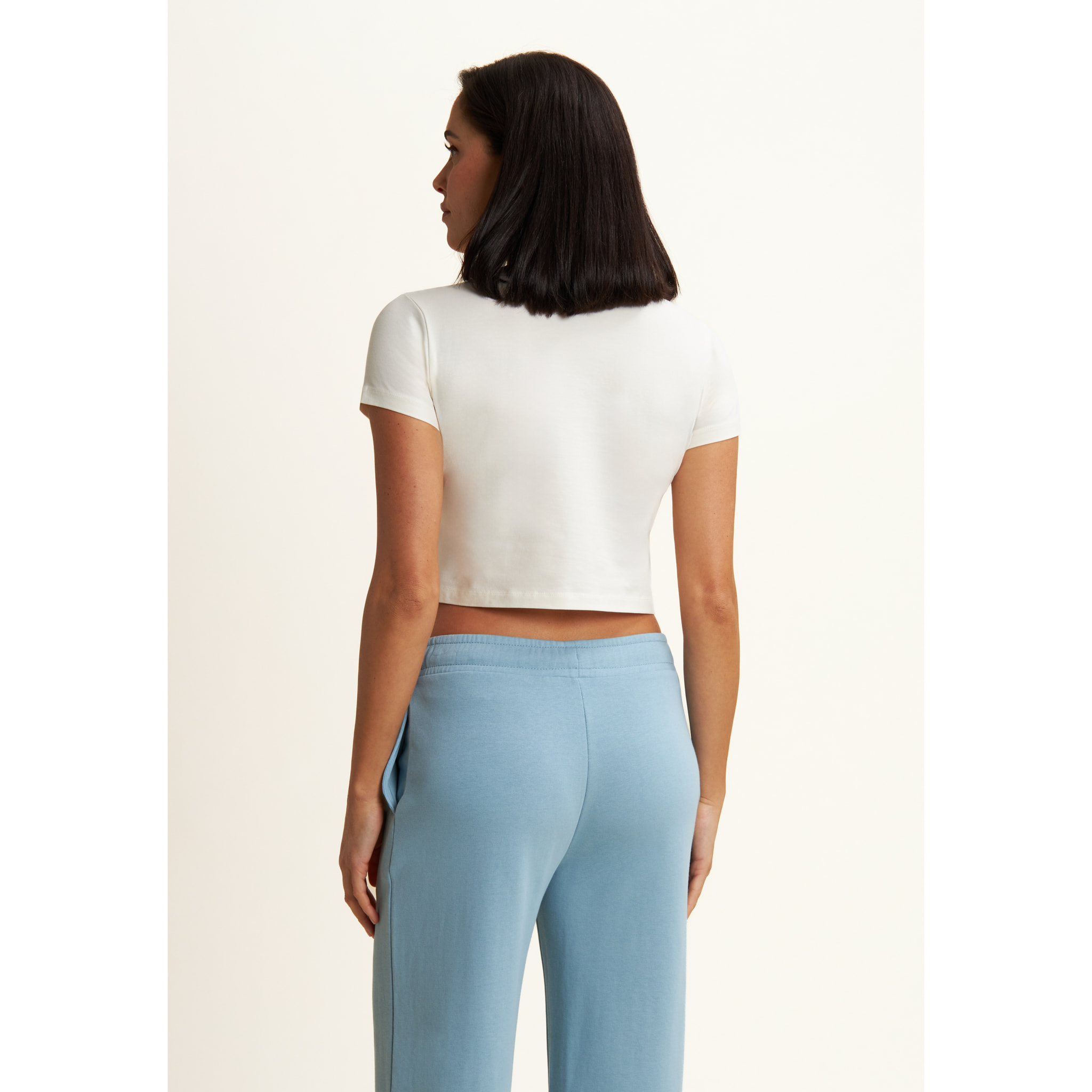 T-shirt cropped slim fit in jersey leggero