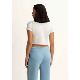 T-shirt cropped slim fit in jersey leggero
