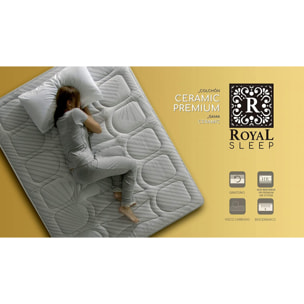 Colchón Viscoelástico Royal Sleep Ceramic Premium, 29 cm, Hilo de Carbono y Biocerámico con Efecto Regenerador, Firmeza Alta