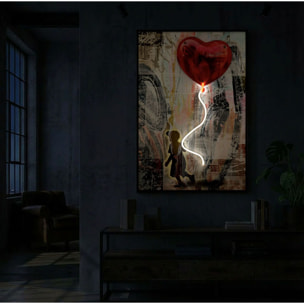 STAMPA C/LED SU TELA HEART CM 60X3,5X90 (APPLICAZIONE 3D ACRILICO)