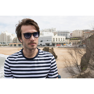 Gafas de sol PALO ALTO ARLES - Negro transparente / Azul cielo degradado y patilla de metal negro mate