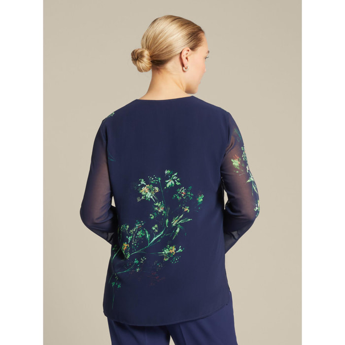 Elena Mirò - Blusa elegante floral - Azul