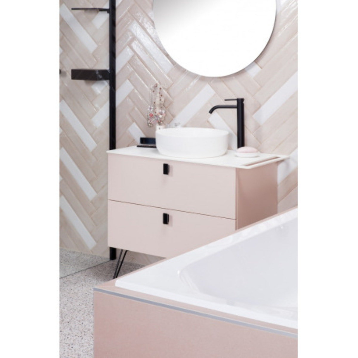 Set vasque à poser 39x39x12cm sans trop-plein + bonde à écoulement libre Infinitio blanc SetSATINF-blanc