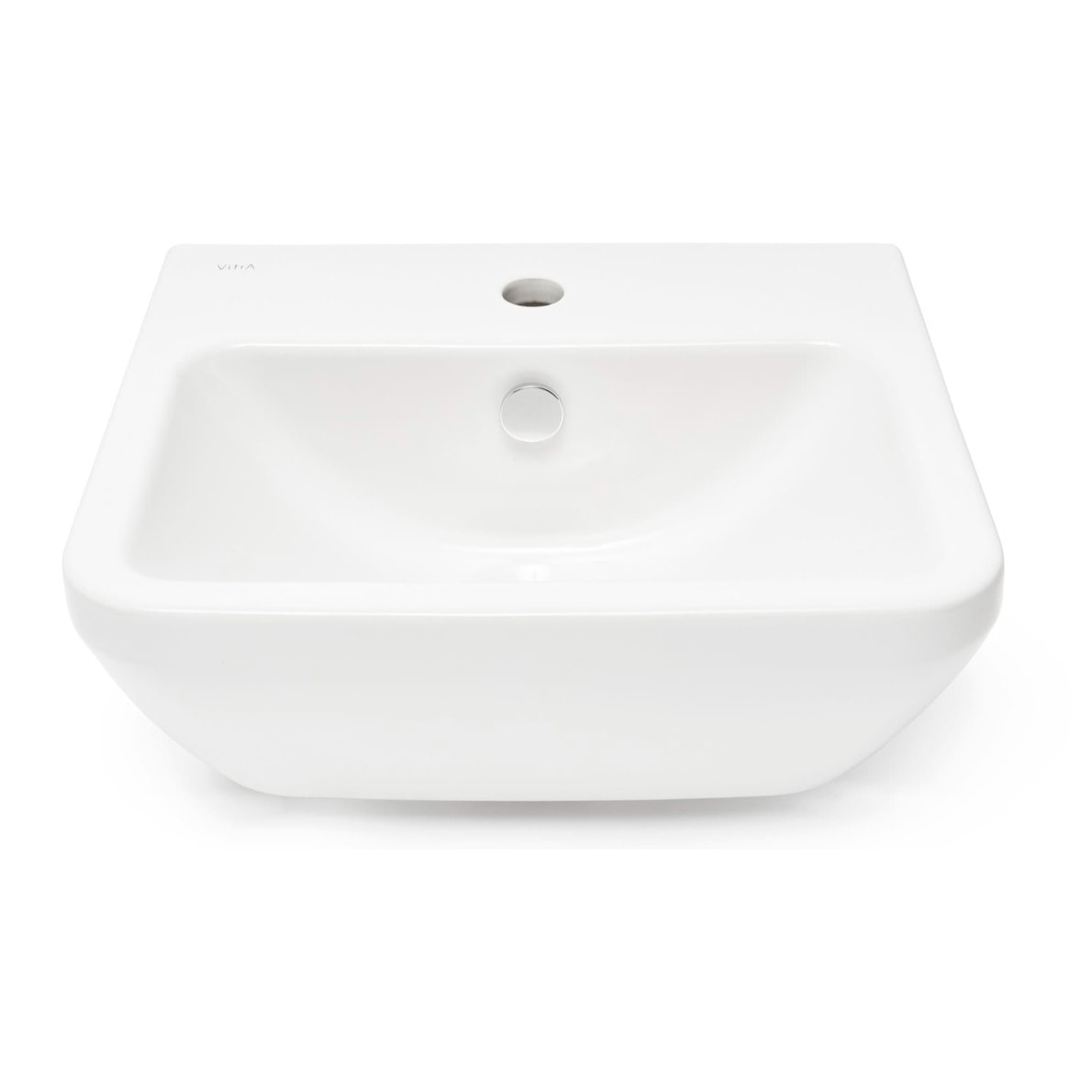 Integra Lavabo suspendu 50x43 cm avec trou pour robinetterie au milieu, Blanc (7048-003-0001)