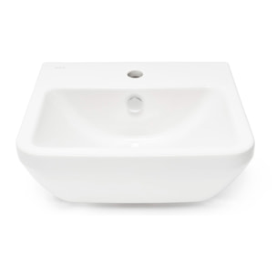 Integra Lavabo suspendu 50x43 cm avec trou pour robinetterie au milieu, Blanc (7048-003-0001)