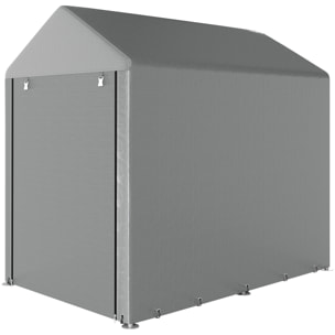 Abri de jardin tente de stockage portable abri de vélo garage pour extérieur avec cadre en métal galvanisé et grande porte, 1,2 x 1,8 m gris