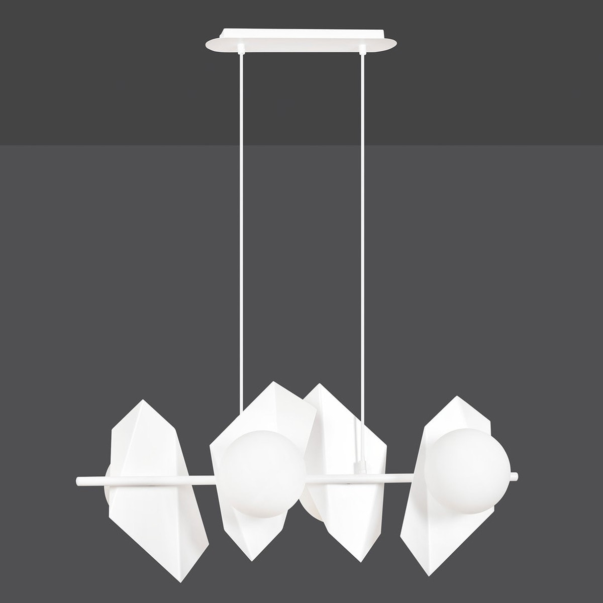 Lampada a sospensione Drifton in acciaio bianco