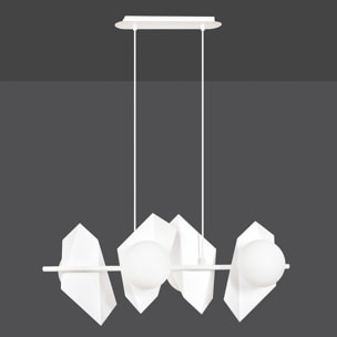 Lampada a sospensione Drifton in acciaio bianco