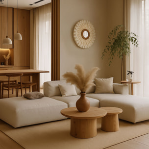 Applique en tissu blanc cassé avec miroir 40cm MATAHARI