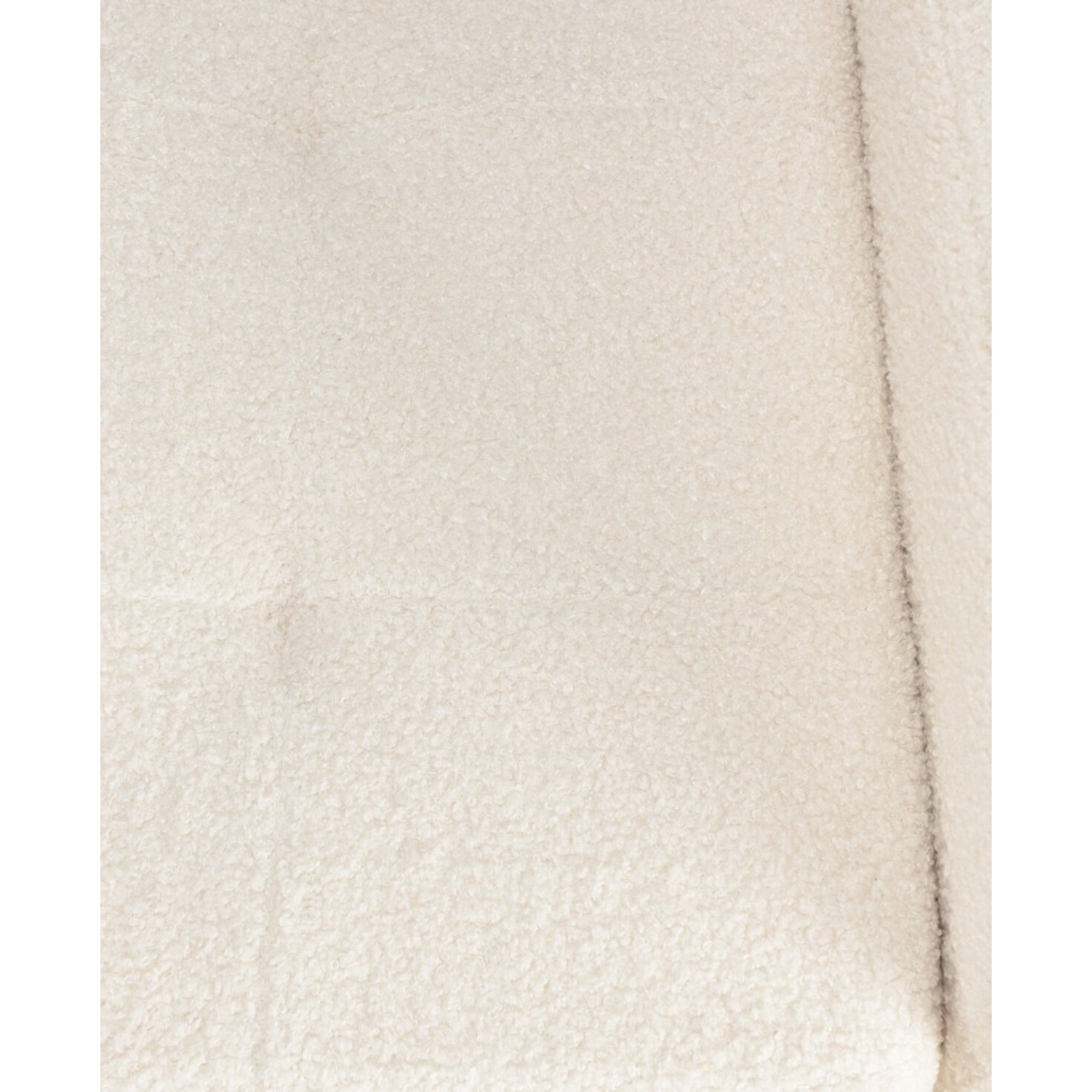 LEOPOLD - Banc tissu bouclette écru avec rangement et pieds métal noir