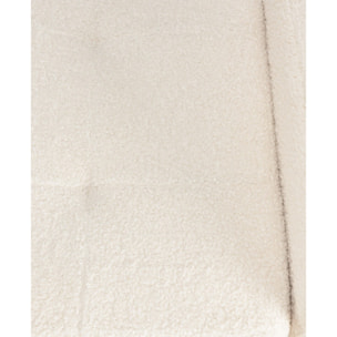 LEOPOLD - Banc tissu bouclette écru avec rangement et pieds métal noir