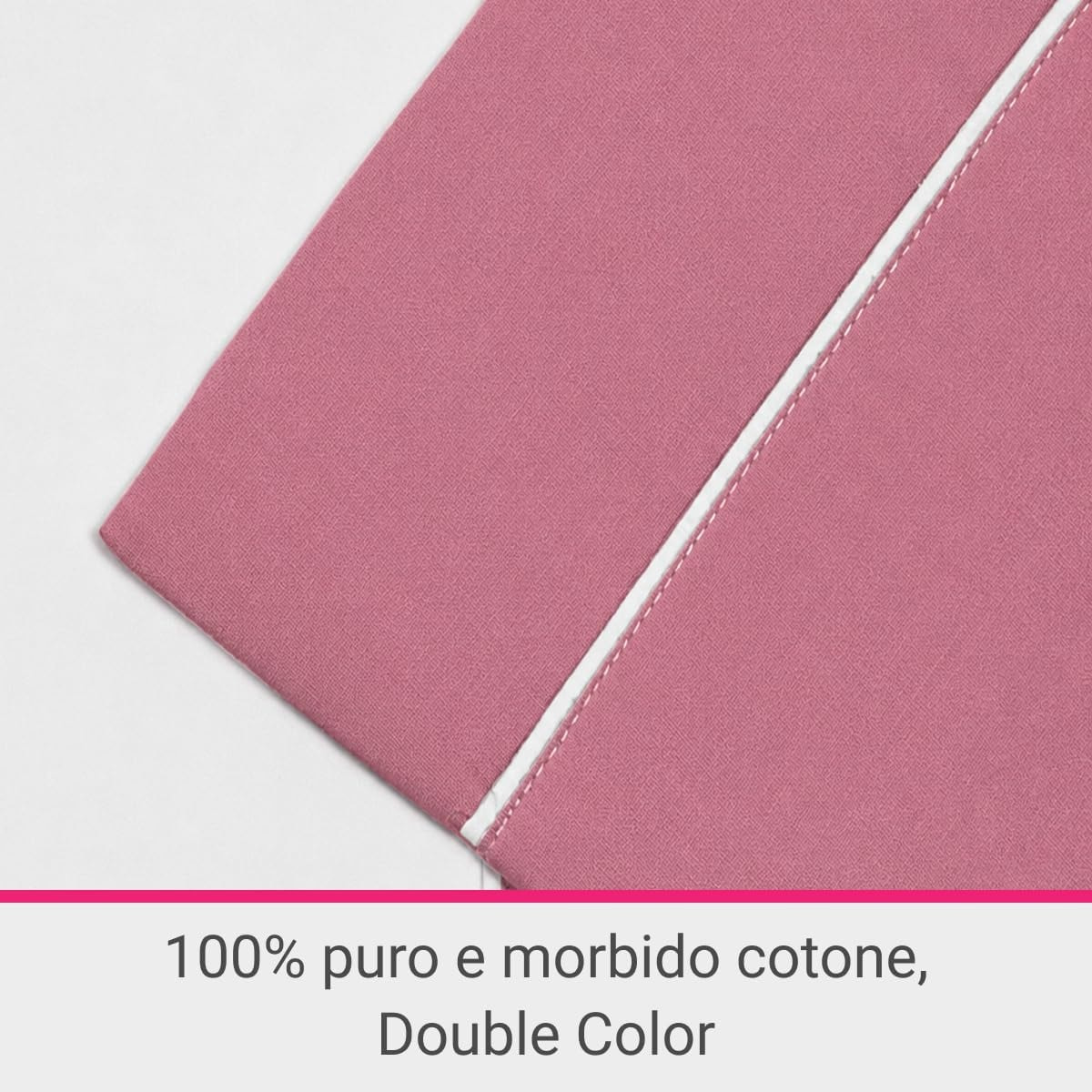 Parure Copripiumino Double-Color IPERSAN Puro Cotone Malva/Panna