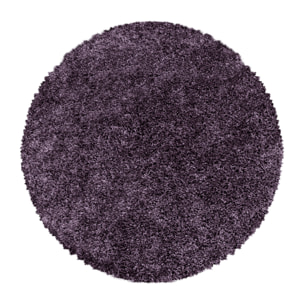 SYDNEY - Tapis shaggy uni rond à poils longs violet - SYD3000VIO