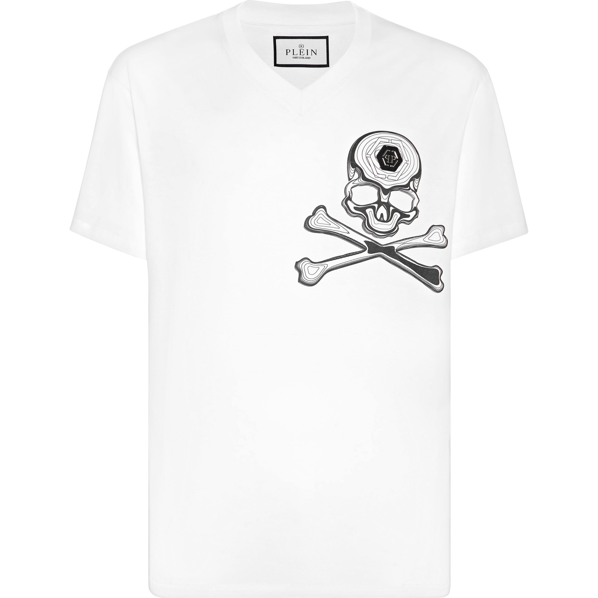 PHILIPP PLEIN Camiseta cuello pico SKULL&BONES