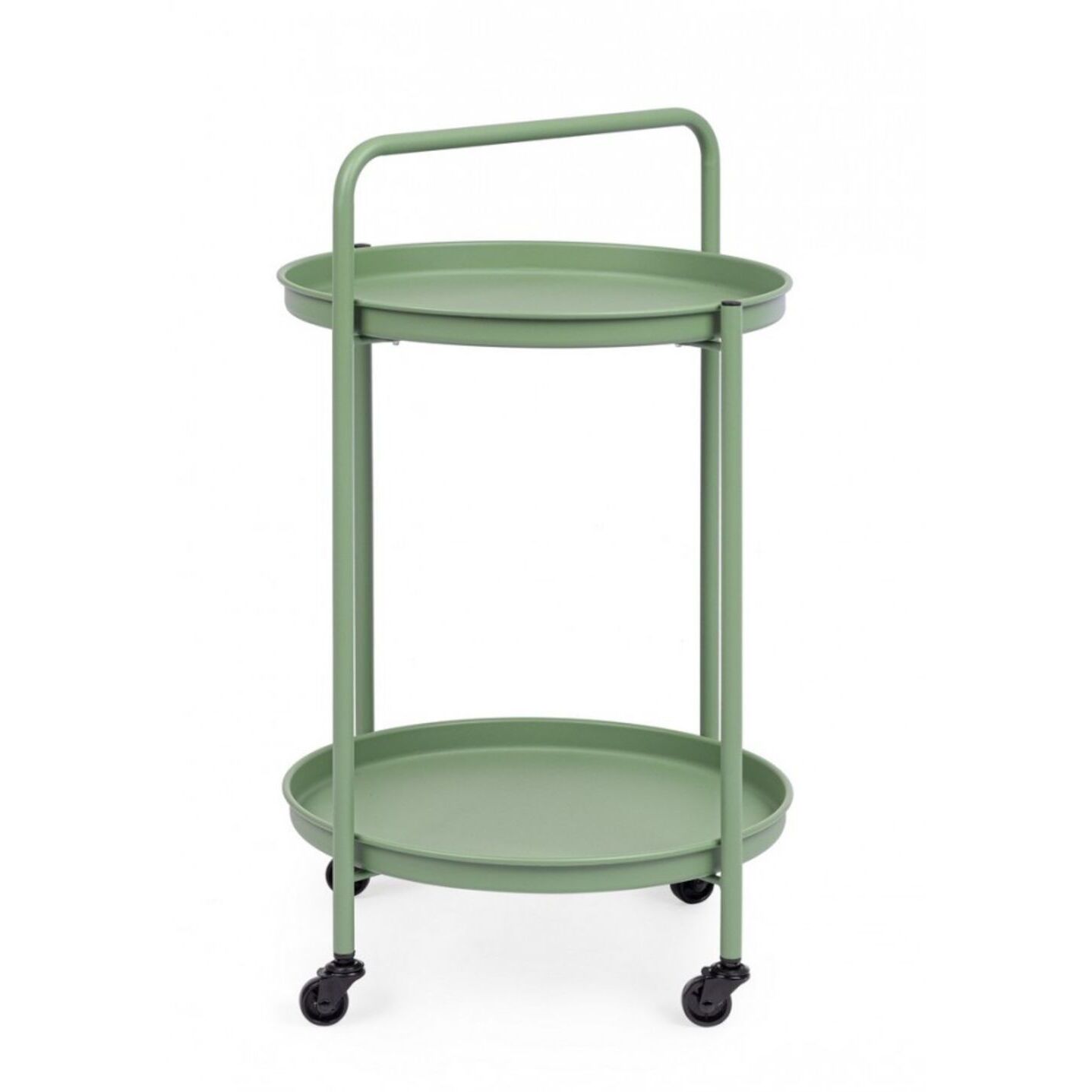 Carrello pieghevole AUSTIN in acciaio verde, con vassoio