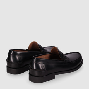 Zapatos de Piel - Negro - Tacón: Bajo