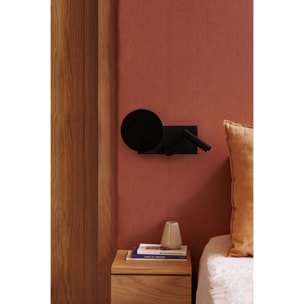 KLEE Lampe applique droite noir avec lecteur