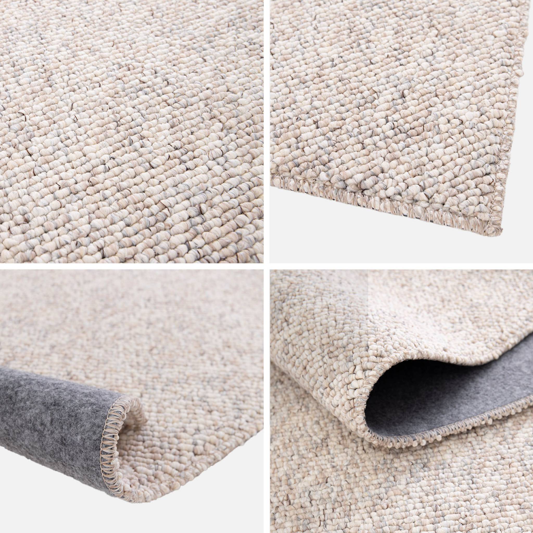 Tapis intérieur bouclette gris clair effet chiné 200x290cm