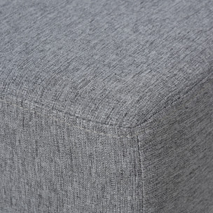 Reposapiés de Salón Taburete Bajo Tapizado en Lino Otomana Rectangular con Estructura de Madera para Sala de Estar Dormitorio Gris
