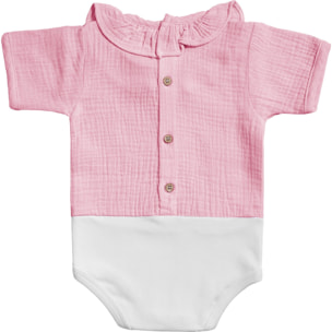 Body bebé manga corta cuello bambula