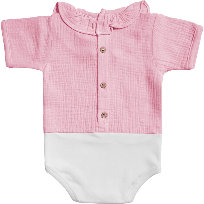 Body bebé manga corta cuello bambula