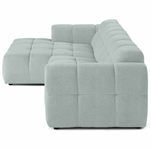 Ray - canapé d'angle gauche - 4 places - en tissu texturé - Bleu