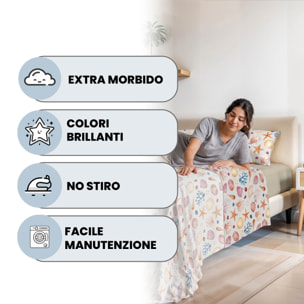 COMPLETO LETTO FASHION, 100% Microfibra, No Stiro - MAREA