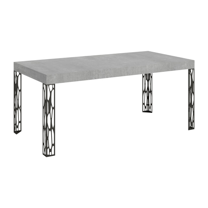 Tavolo allungabile 90x200/304 cm Ghibli cemento telaio Antracite