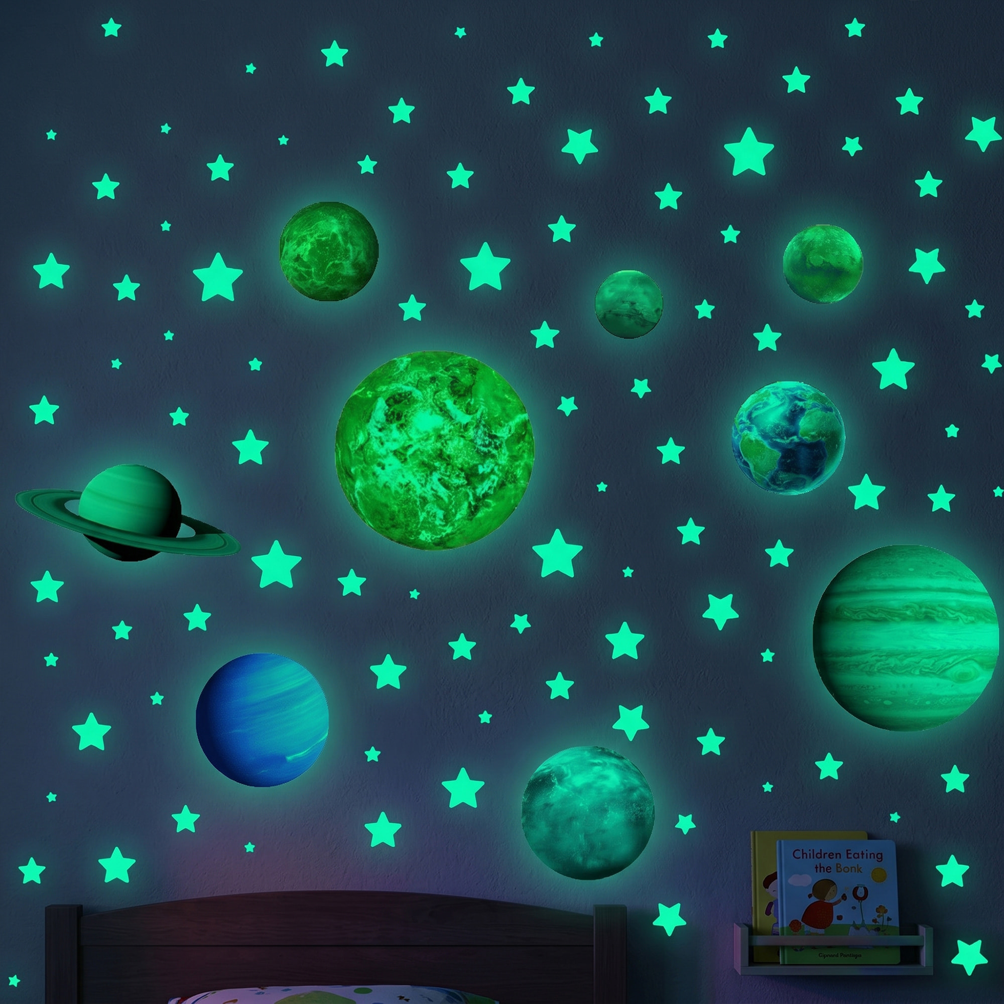 Stickers Muraux décoration adhésifs phosphorescent planètes du système solaire