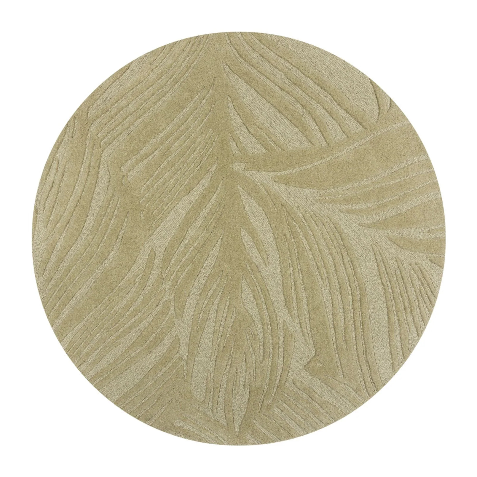 Tapis en laine rond FEUILLAGE Sauge