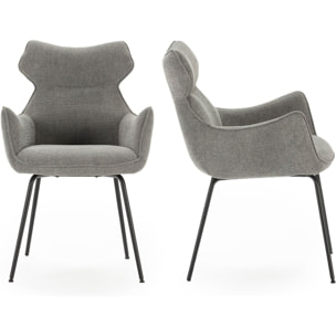 Lot de 2 fauteuils de table en tissu - ICONIC