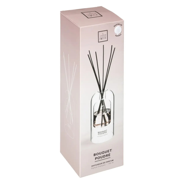 Diffuseur de parfum "Ilan" - rose - jasmin - musc blanc 150 ml