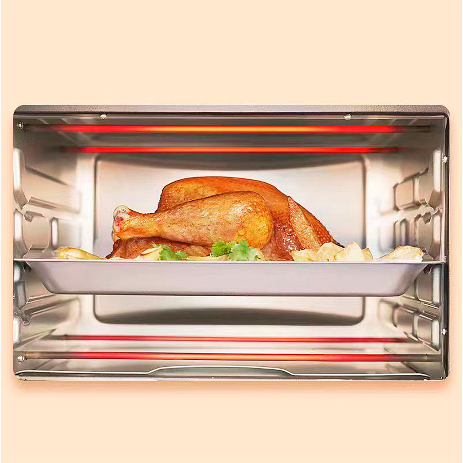 Forno elettrico da tavolo con una capacità di 22 litri. Pannello di controllo meccanico e 1000W di potenza.