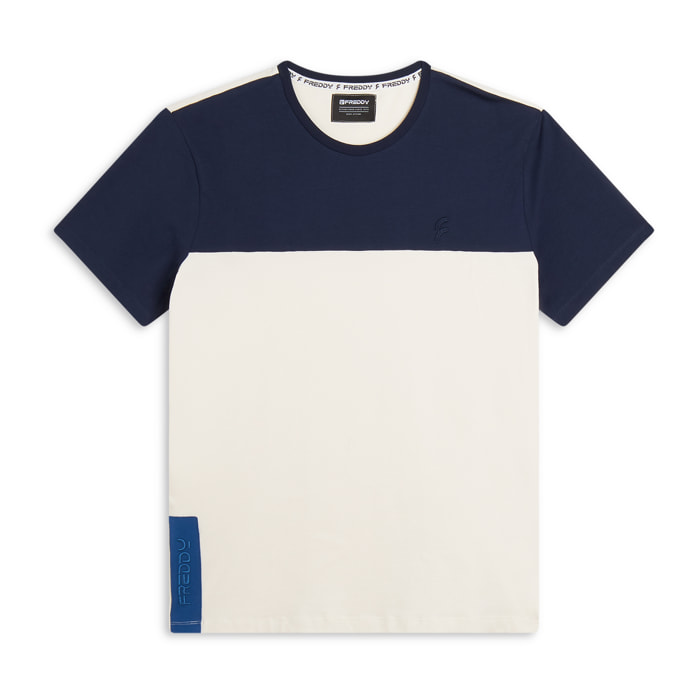 T-shirt da uomo a blocchi di colore