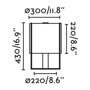 DRUM Lampe de table noire/gris