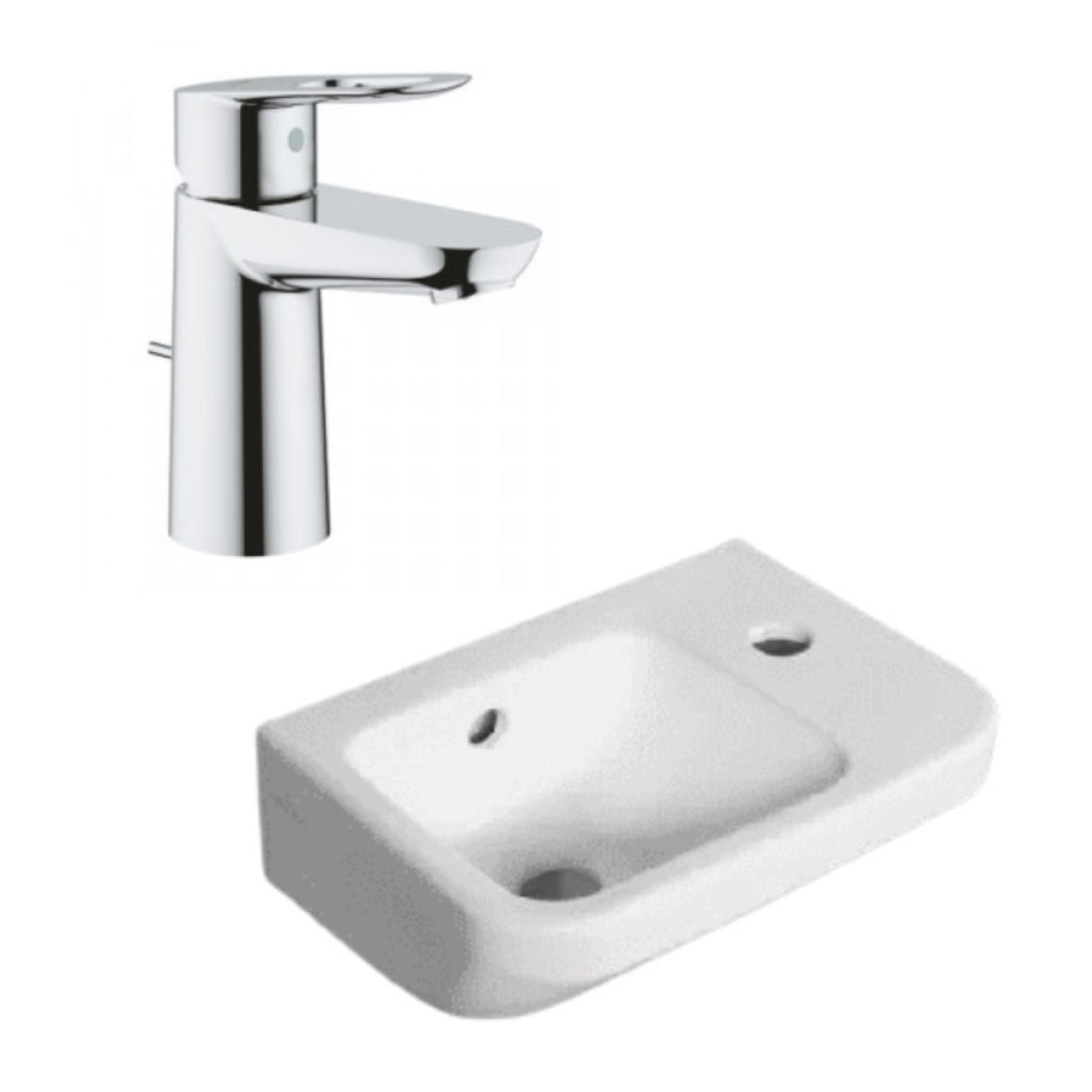 Ensemble lave mains Architectura avec robinet lavabo Grohe Bauloop (taille S)