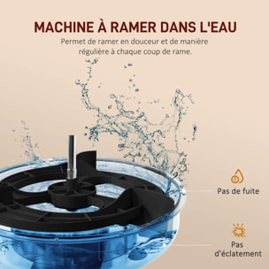 Rameur à eau pliable - rameur d'appartement résistance hydraulique 6 niv. - écran LCD multifonction support iPad - bleu noir