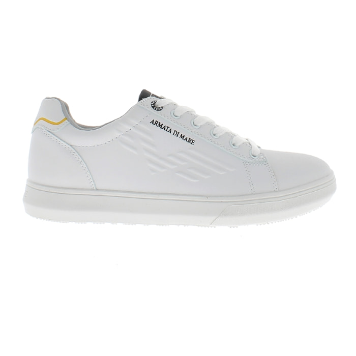 Armata di Mare Scarpe Uomo Court Sneakers Casual con Soletta Rimovibile in Memory Foam AMU S24M532 Off White Black