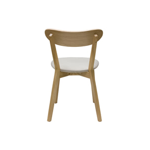 Chaises vintage en bois clair chêne et tissu beige (lot de 2) DOVE