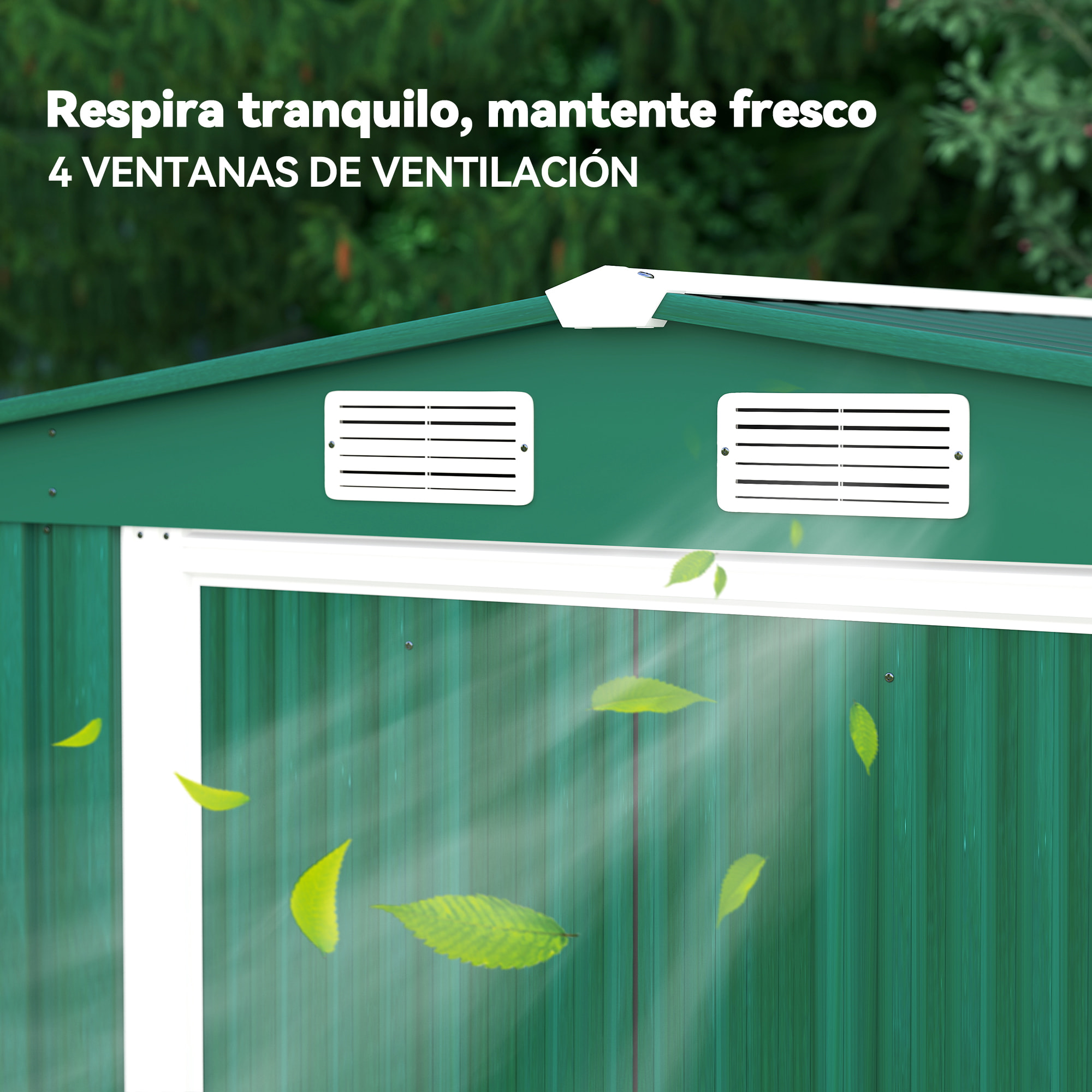 Cobertizo De Jardín De Metálica 246x192,5x177,5cm Verde