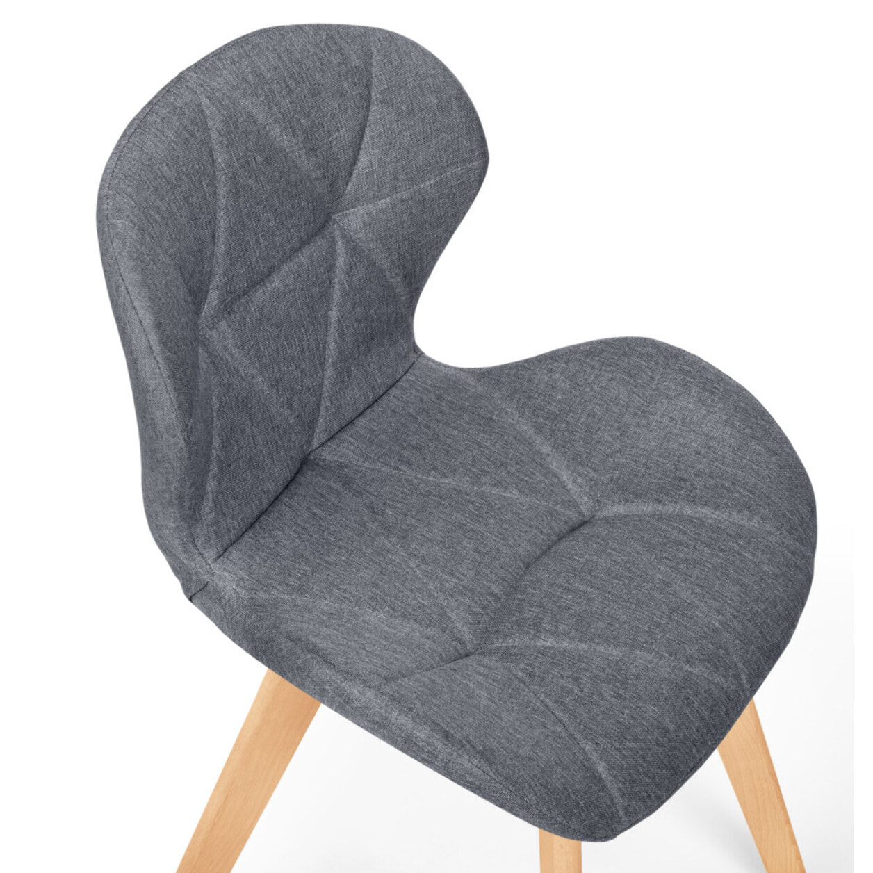 Chaises Gatsby en tissu et pieds bois - Gris